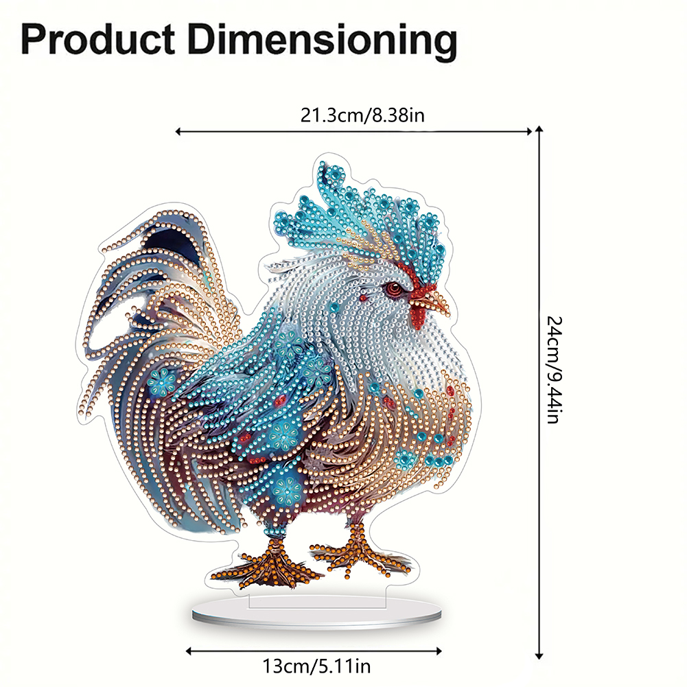 DIY Zodiac Chicken Diamond Painting Desktop Ornament for Office Decor