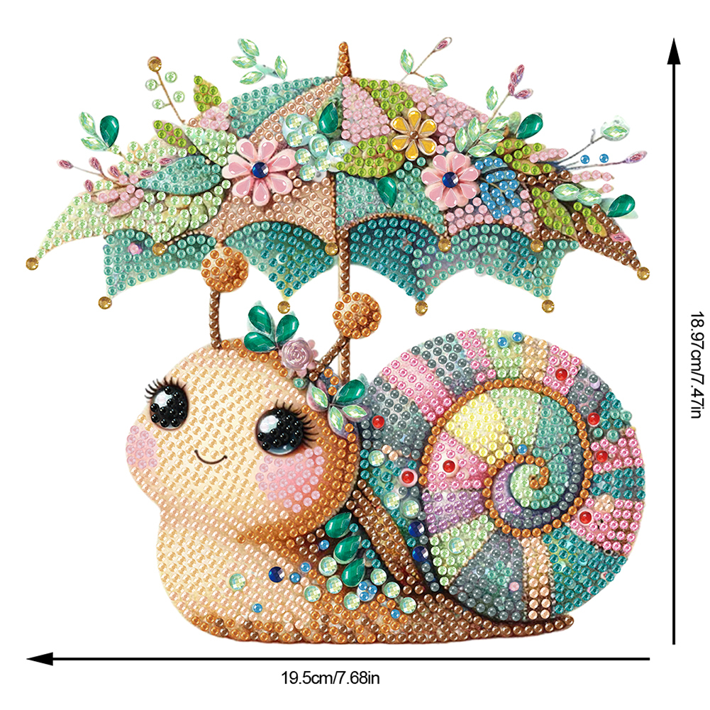 DIY Acrylic Special Shaped Desktop Diamond Art Kits(Leaf Snail)