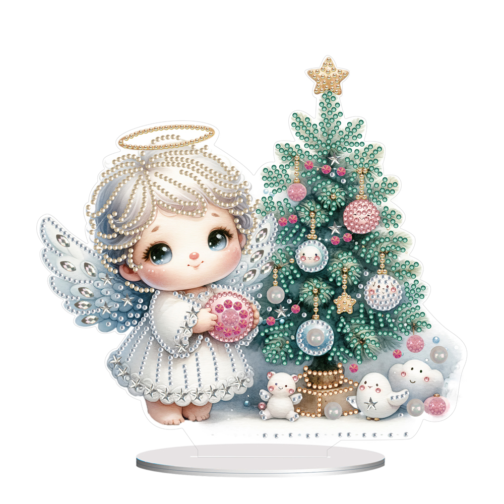 5D DIY Special Shape Diamond Painting Angel Tree Desk Ornament Decor Kit