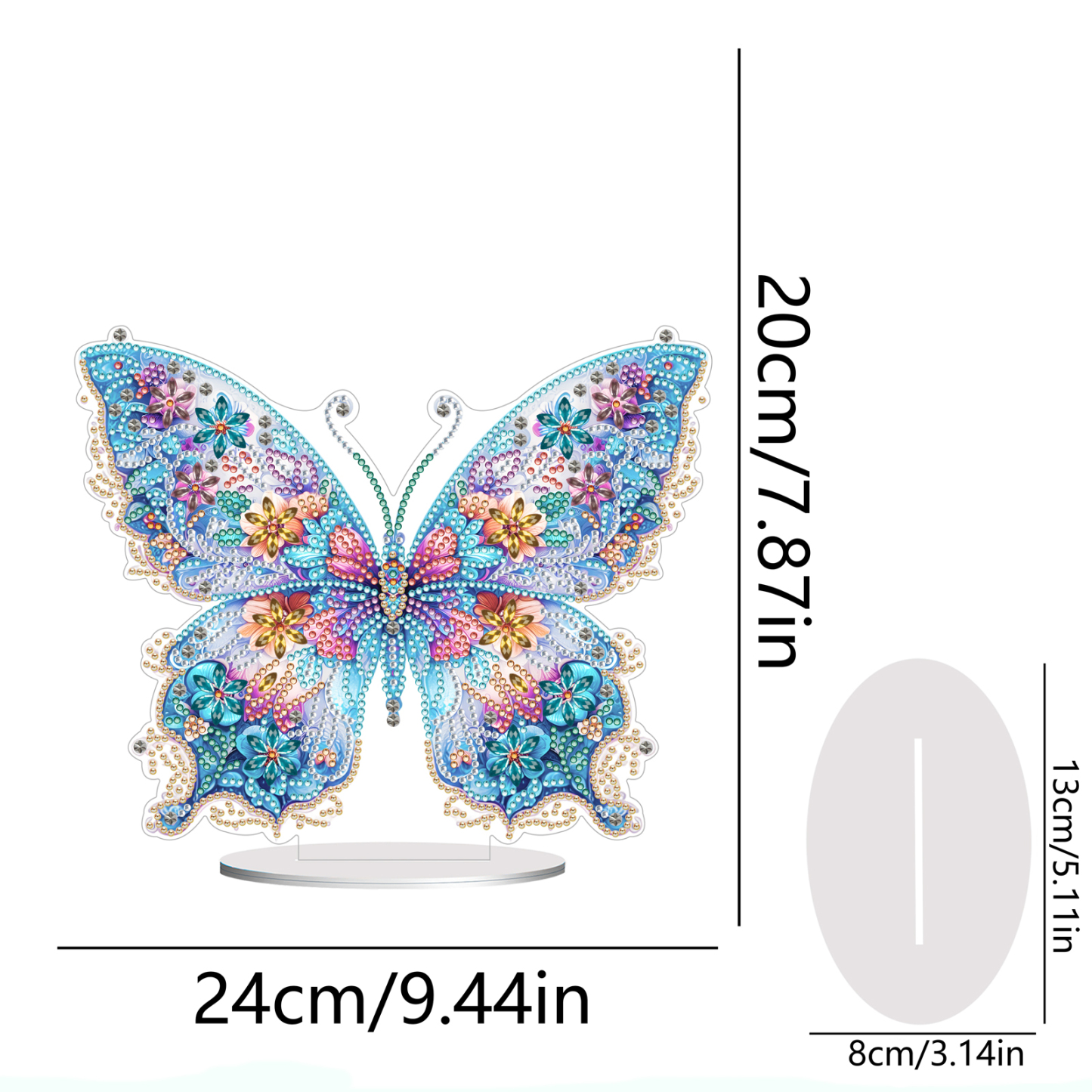 5D DIY Special Shape Diamond Painting Desk Ornament Butterfly Decor Kit
