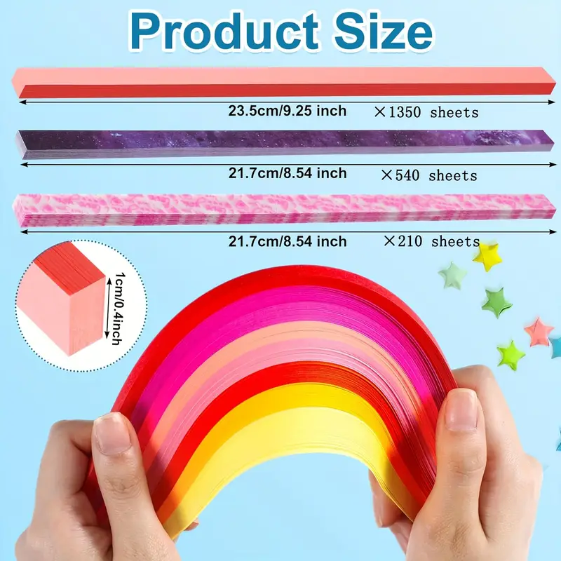 2100 sheets   strips 27 solid colour paper   light   strips space origami strips double sided star strips crafts diy   origami details 0