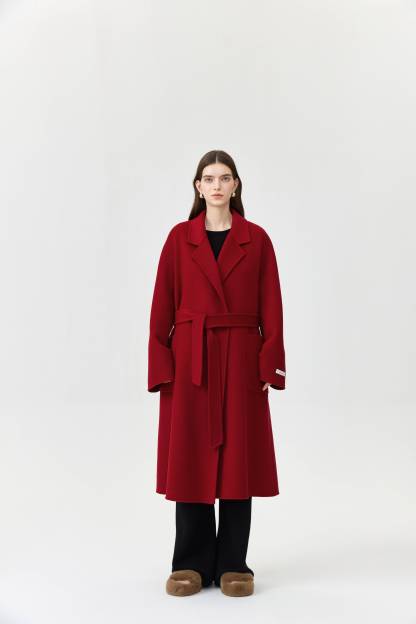 Wool Pocket Coat With Belt