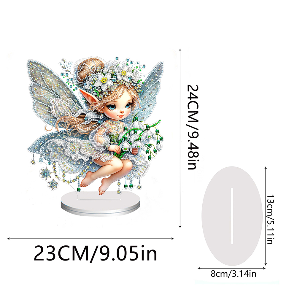 DIY Flower Fairy Special Shaped Double Sided Diamond Painting Tabletop Ornaments Kit