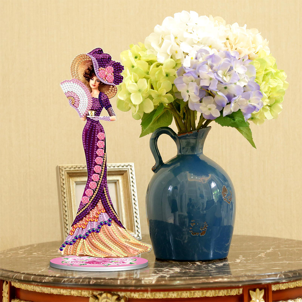 DIY Diamond Painting Dress Lady Desk Mosaic Ornament Kit