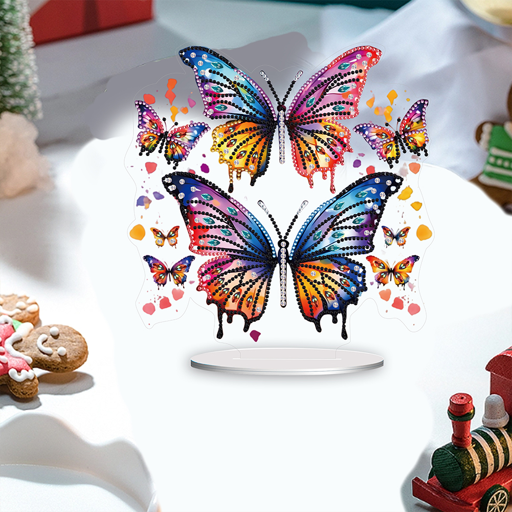 5D DIY Special Shape Diamond Painting Acrylic Desk Ornament Butterfly Decor Kit