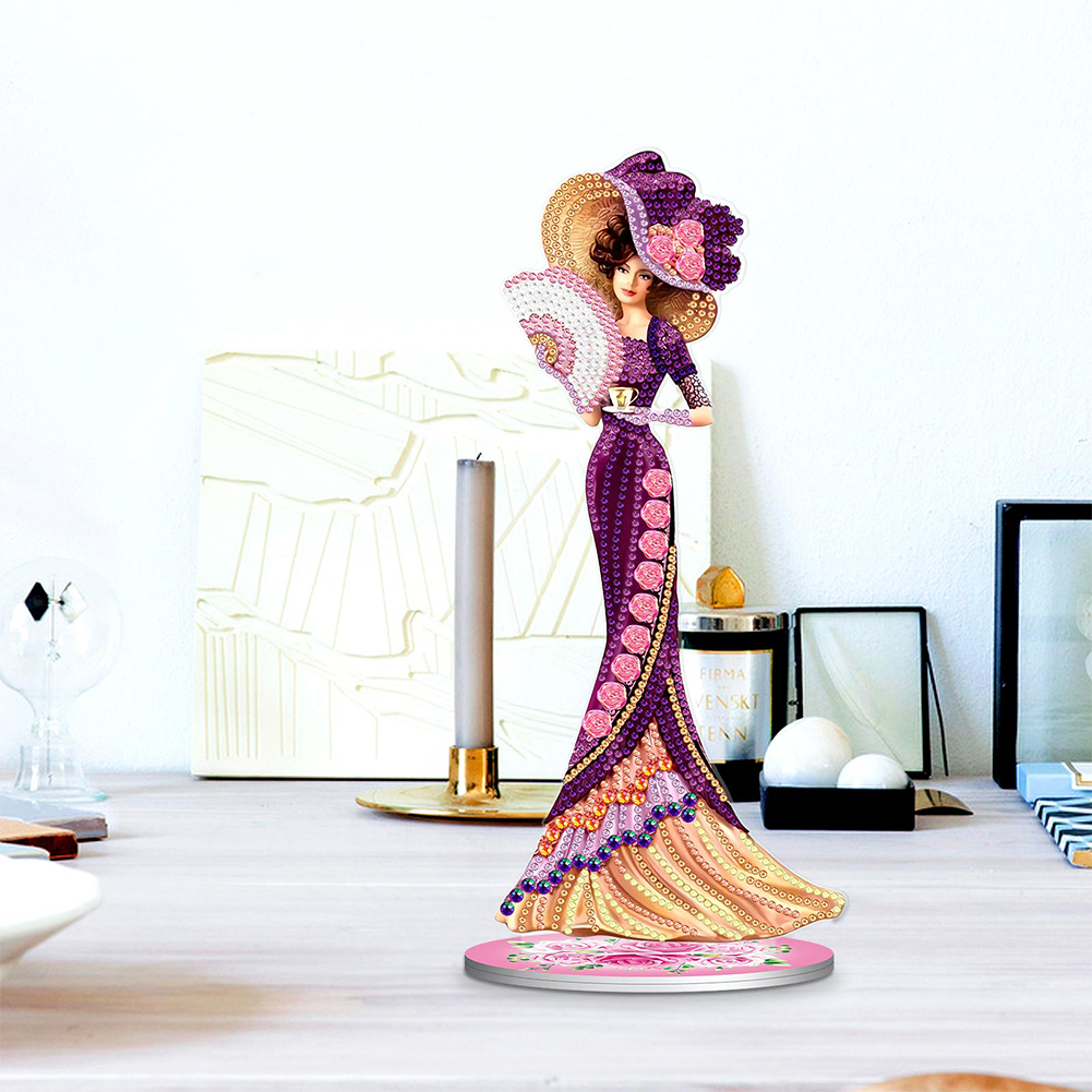 DIY Diamond Painting Dress Lady Desk Mosaic Ornament Kit