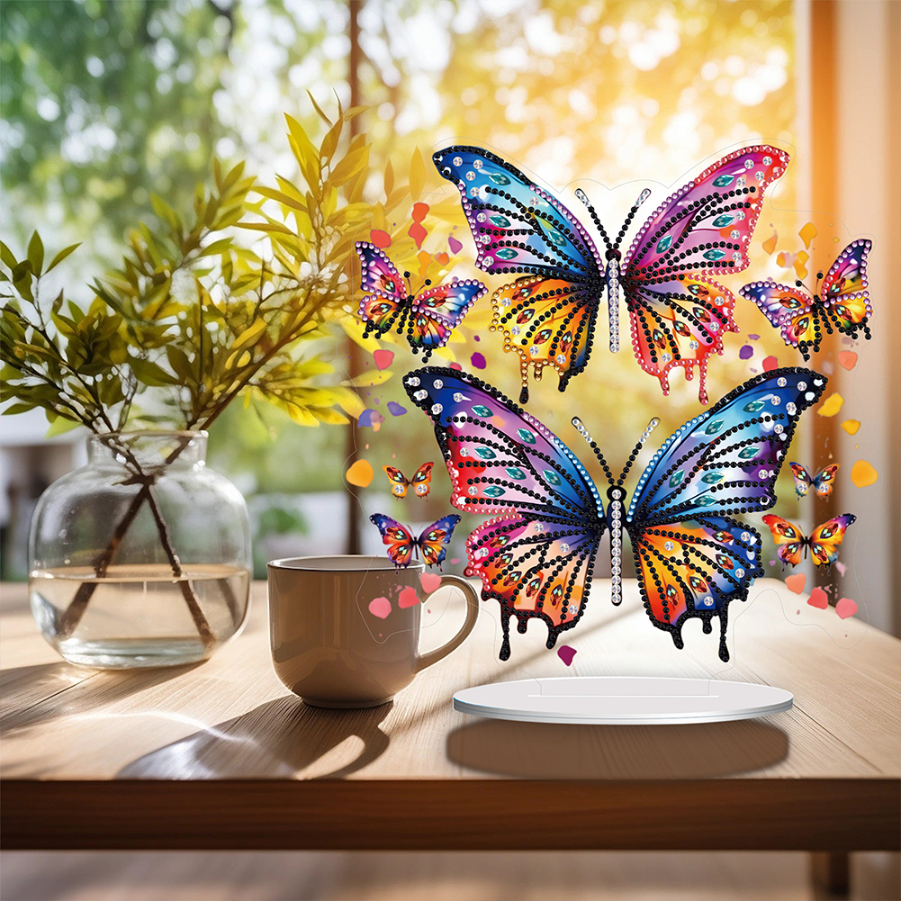 5D DIY Special Shape Diamond Painting Acrylic Desk Ornament Butterfly Decor Kit