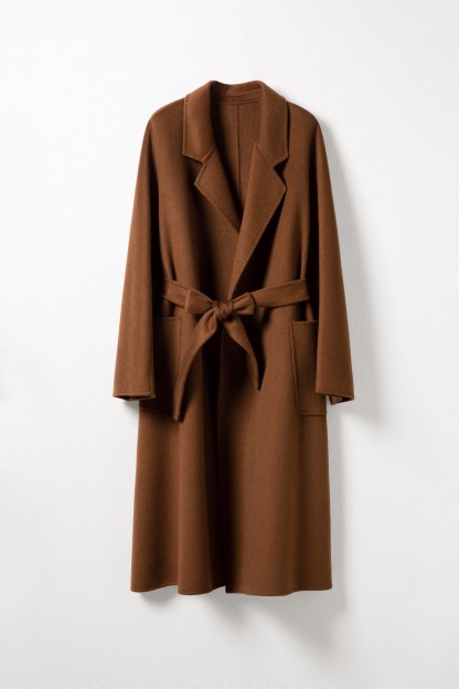 Wool Pocket Coat With Belt