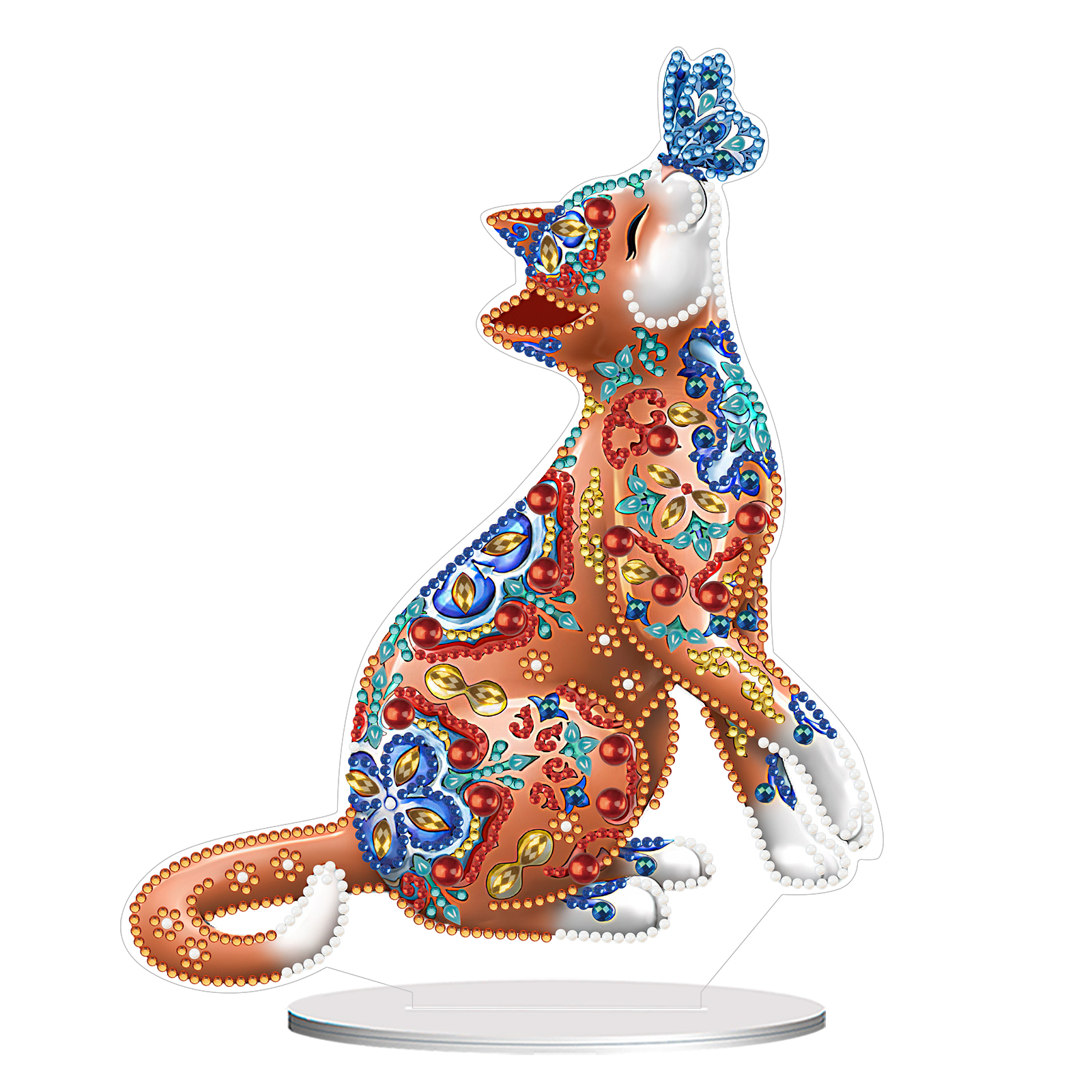 DIY Special Shaped Double Sided Diamond Painting Tabletop Ornaments Kit(Butterfly Cat)