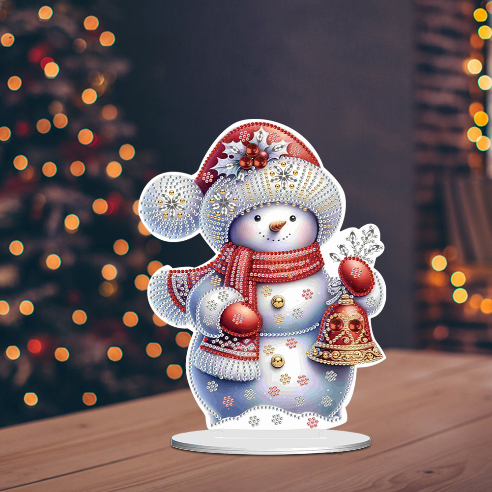 DIY Acrylic Winter Snowman Diamond Painting Desktop Decor Kit
