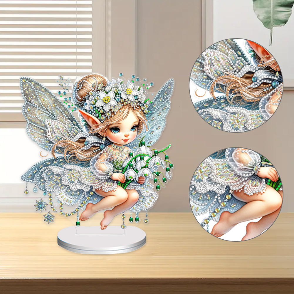 DIY Flower Fairy Special Shaped Double Sided Diamond Painting Tabletop Ornaments Kit