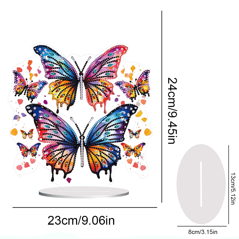 5D DIY Special Shape Diamond Painting Acrylic Desk Ornament Butterfly Decor Kit