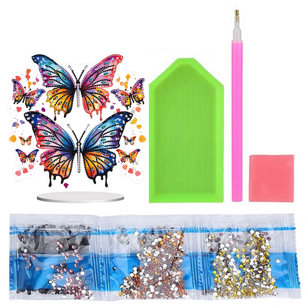 5D DIY Special Shape Diamond Painting Acrylic Desk Ornament Butterfly Decor Kit