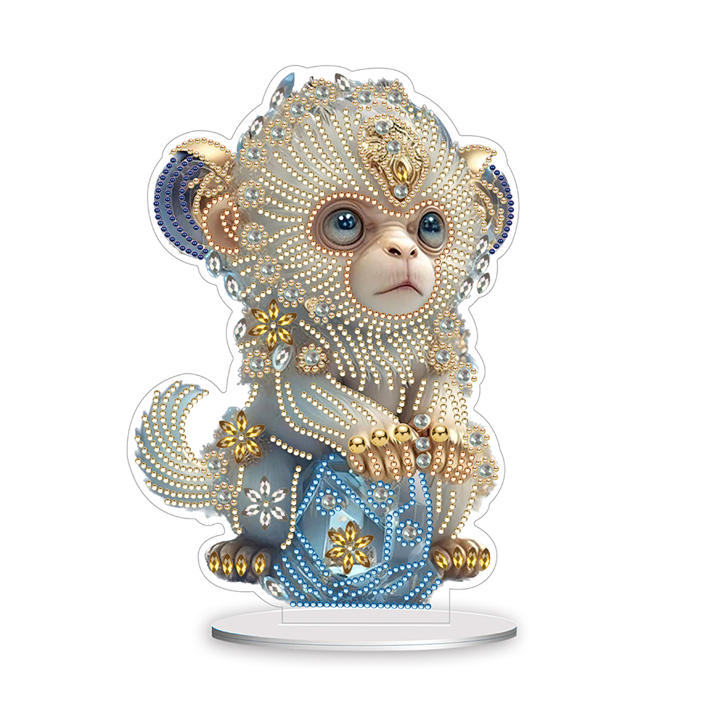 DIY Zodiac Monkey Diamond Painting Desktop Ornament for Office Desktop Decor