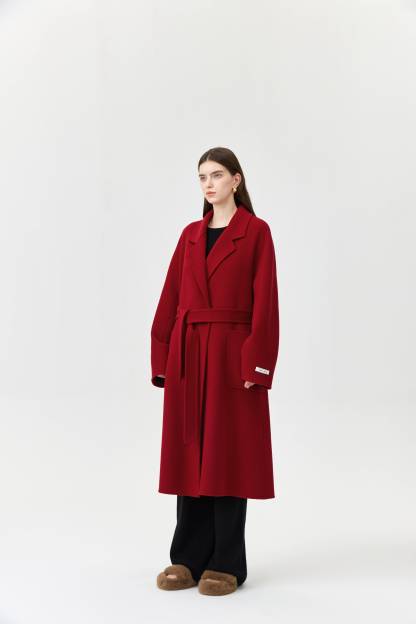 Wool Pocket Coat With Belt