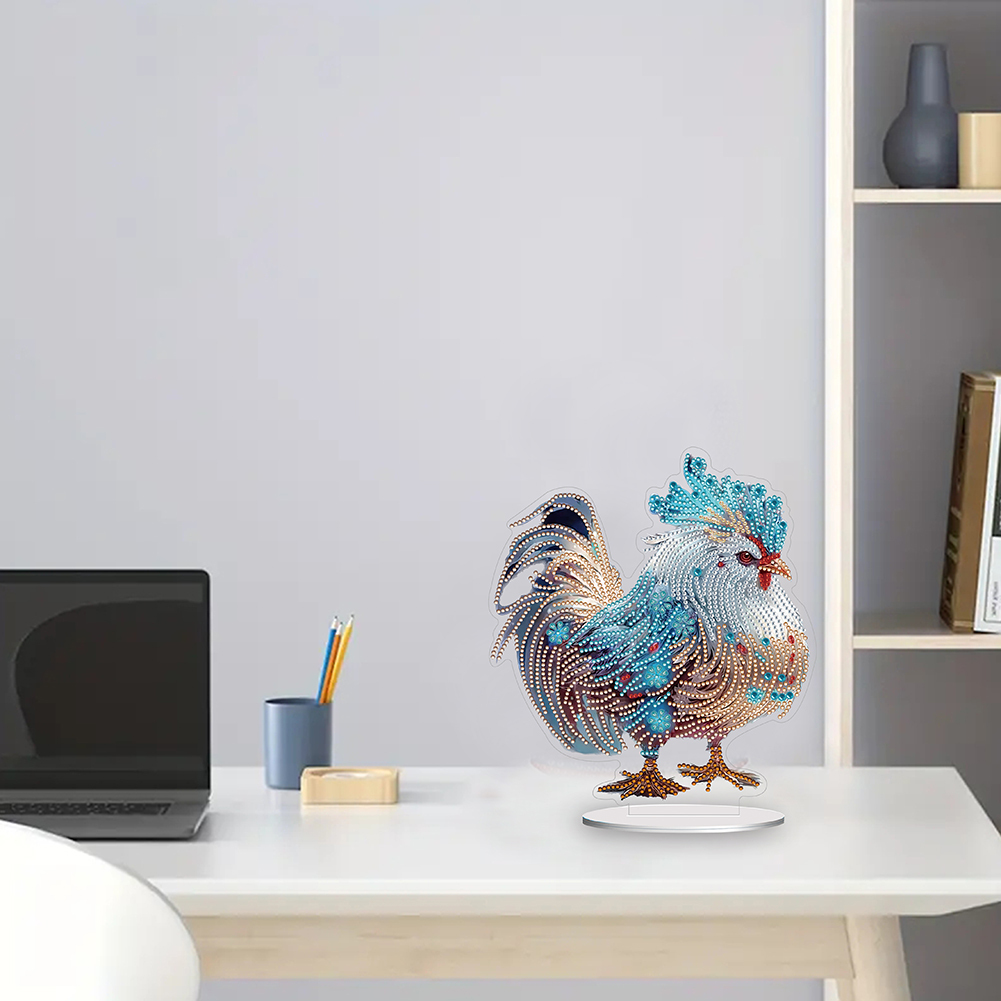 DIY Zodiac Chicken Diamond Painting Desktop Ornament for Office Decor