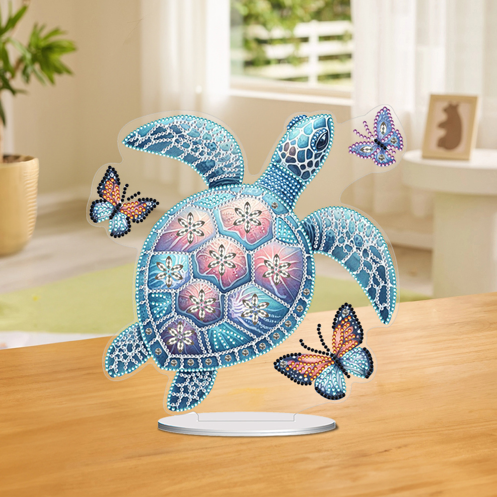 DIY Sea Turtle Butterfly Special Shaped Desktop Diamond Art Kits Home Table Decor
