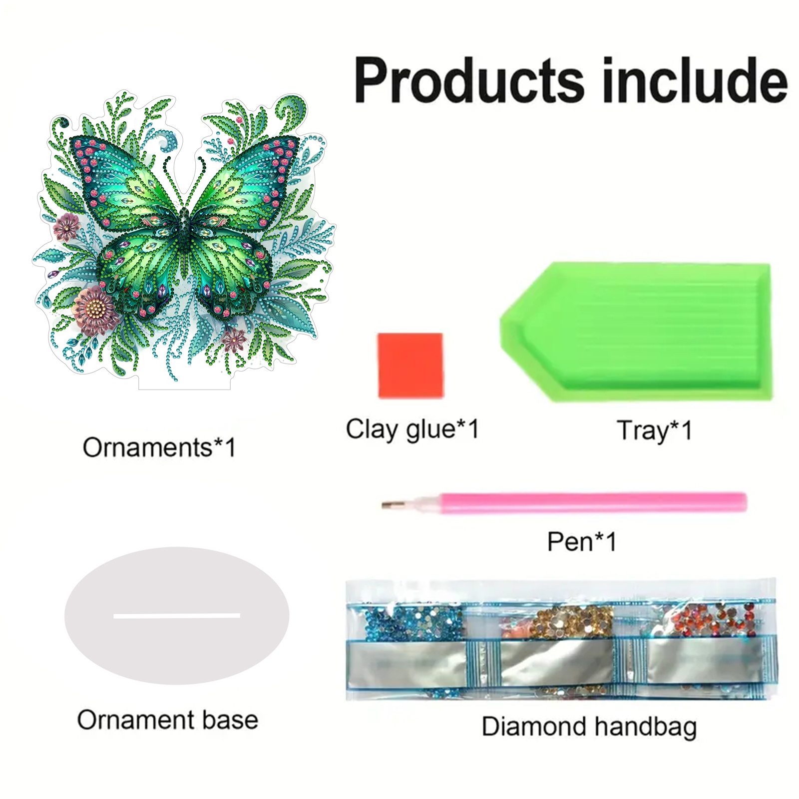 5D DIY Special Shape Diamond Painting Desk Ornament Butterfly Decor Kit