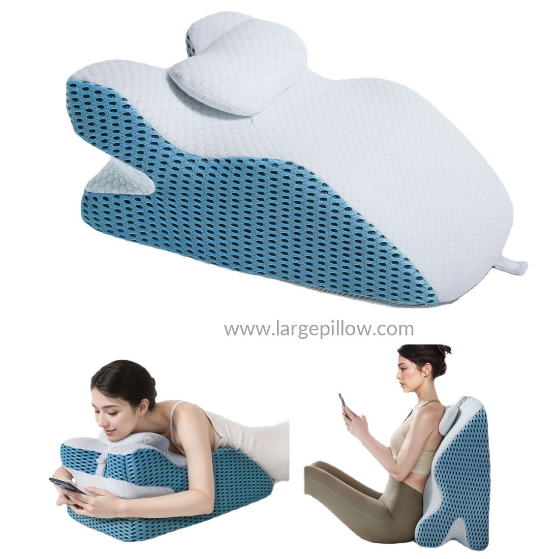 Y-Shaped Reading Pillow with Arm Rests & Memory Foam Support