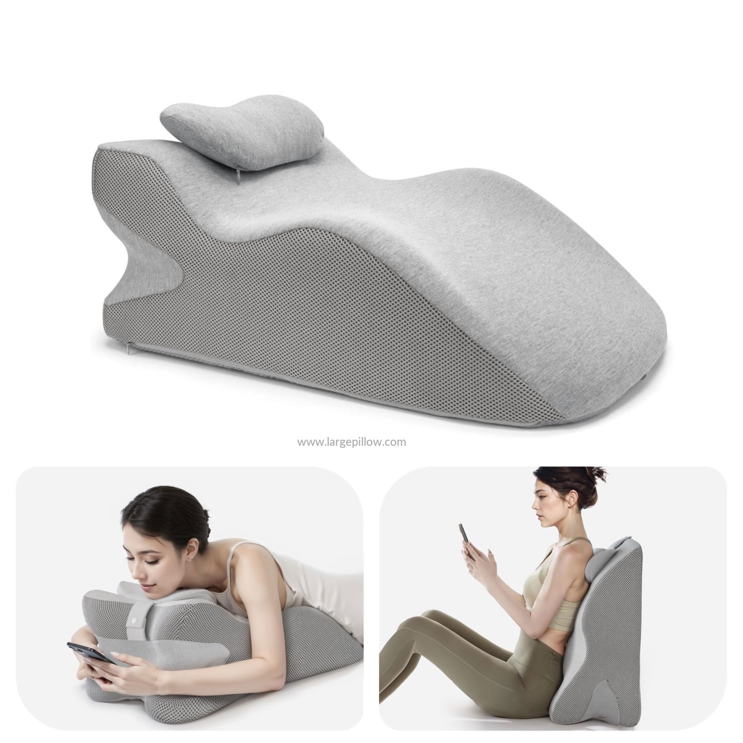 Y-Shaped Reading Pillow with Arm Rests & Memory Foam Support