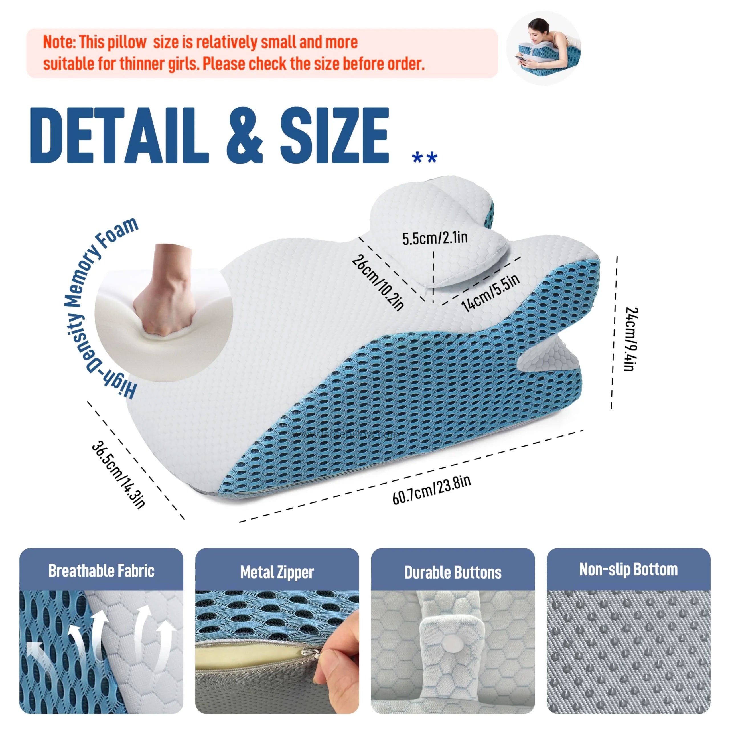 Y-Shaped Reading Pillow with Arm Rests & Memory Foam Support