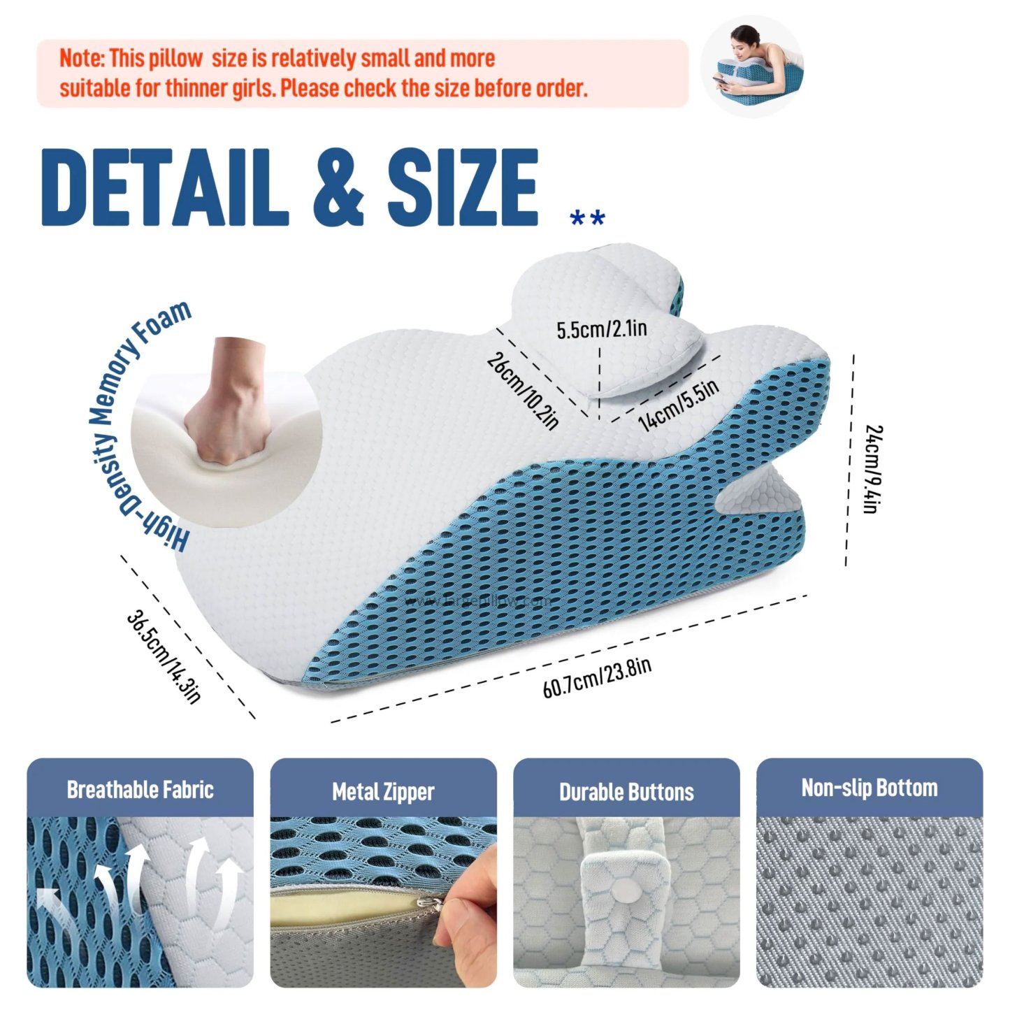 Y-Shaped Reading Pillow with Arm Rests & Memory Foam Support