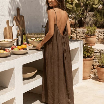 ✨ Feel Irresistible Together — Elegant Backless Cami Dress for Romantic Moments