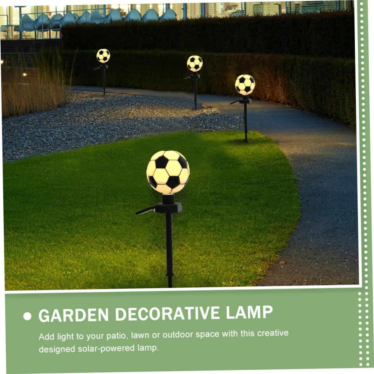 Soccer Solar Stake Lights - Warm Glow Garden Decor