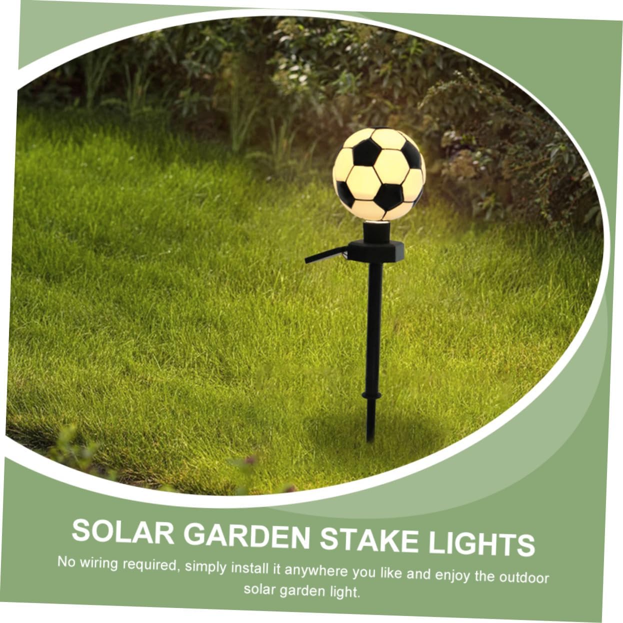 Soccer Solar Stake Lights - Warm Glow Garden Decor