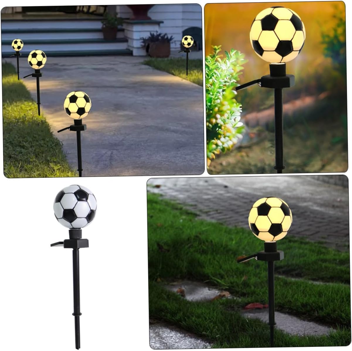 Soccer Solar Stake Lights - Warm Glow Garden Decor