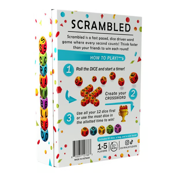 🔥LAST DAY 50% OFF- 🎲Scrambled Dice Word Game Brain Exercise Game | ✨Perfect for Parties and Family Game Nights