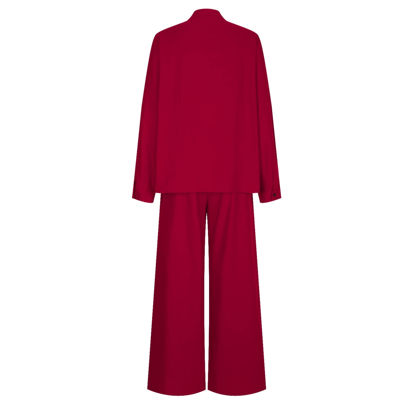 Women's Two Piece Outfits Cotton Linen Pants Sets Casual Long Sleeve Button Down Henley Tops and Pants Lounge Sets Red XXL 12