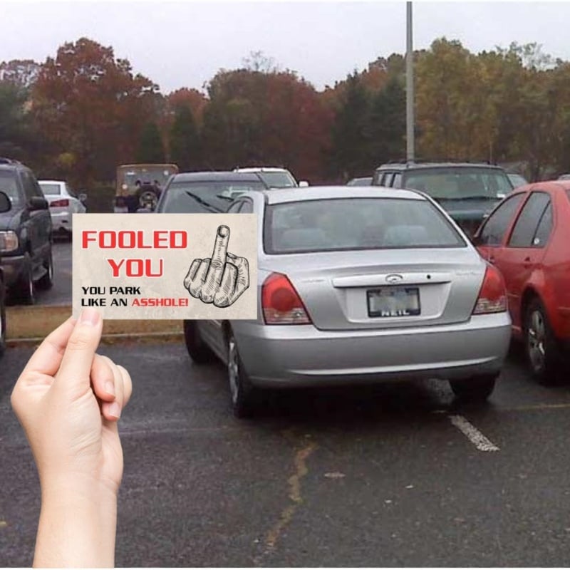 🔥LAST DAY 49% OFF- You Park Like An A - hole Bad Parking Prank Cards Look Like $50 Money from a Distance