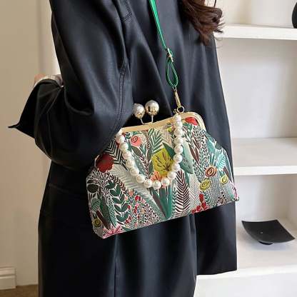 Women Vintage Flower Embroidery Handbag