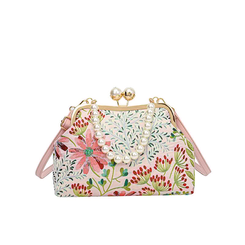 Women Vintage Flower Embroidery Handbag