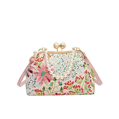Women Vintage Flower Embroidery Handbag