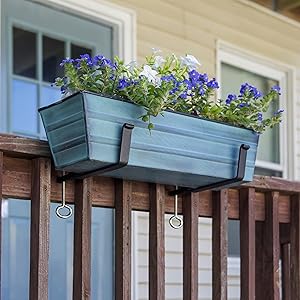 Achla Designs wrought iron railing handrail clamp brackets for window flower box planters