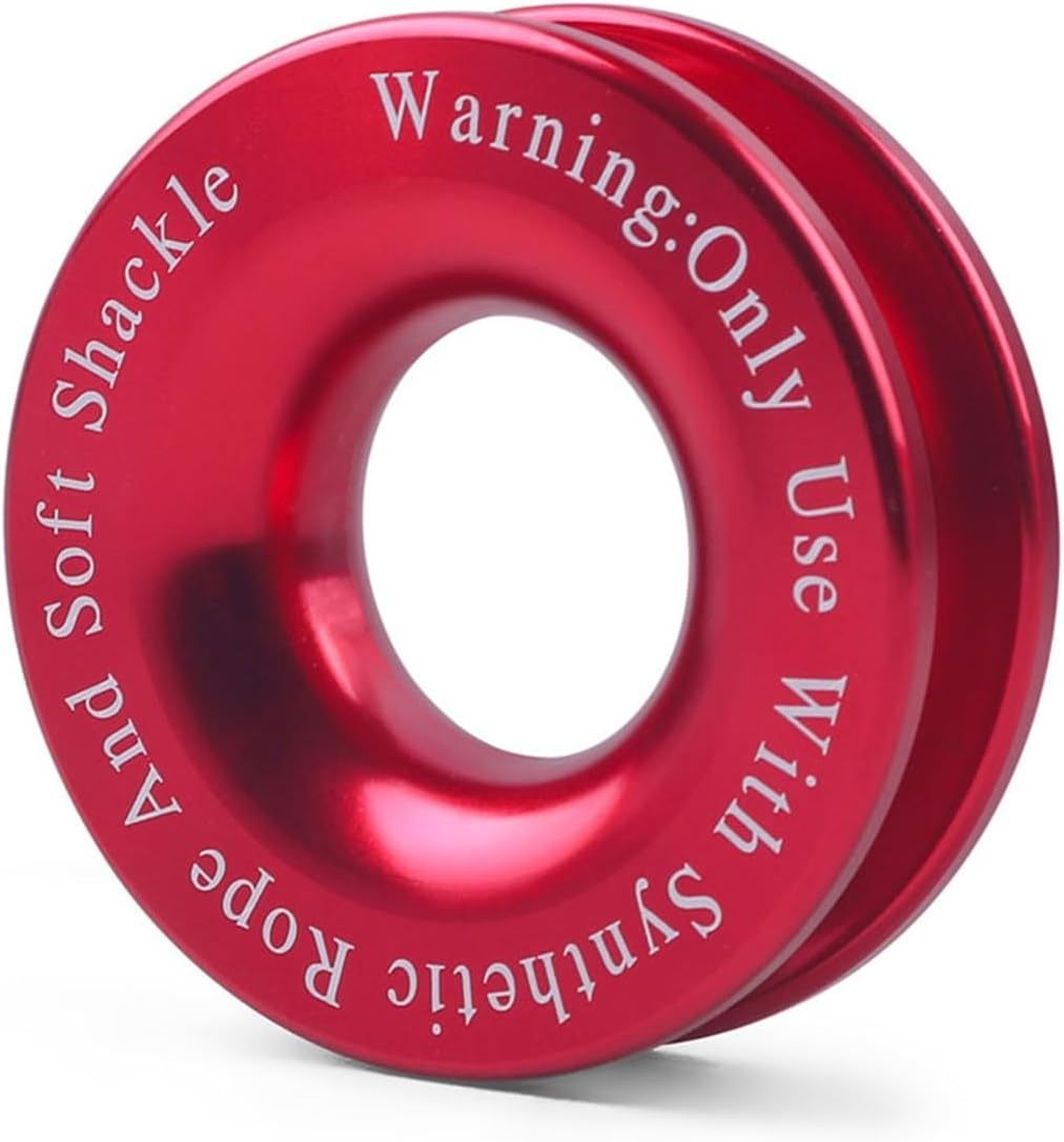 Winch Rope Synthetic Soft Shackle+Recovery Ring Set Rugged Shackles With Protective Sleeve 41000lbs