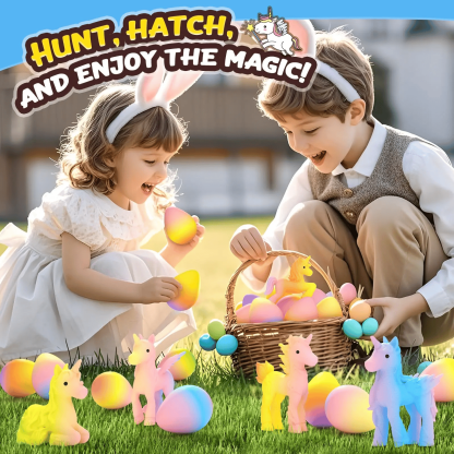 🔥Easter Hot Sellers-🦄6 Pack Hatching Growing Unicorn Eggs Rainbow Colorful Eggs🥚