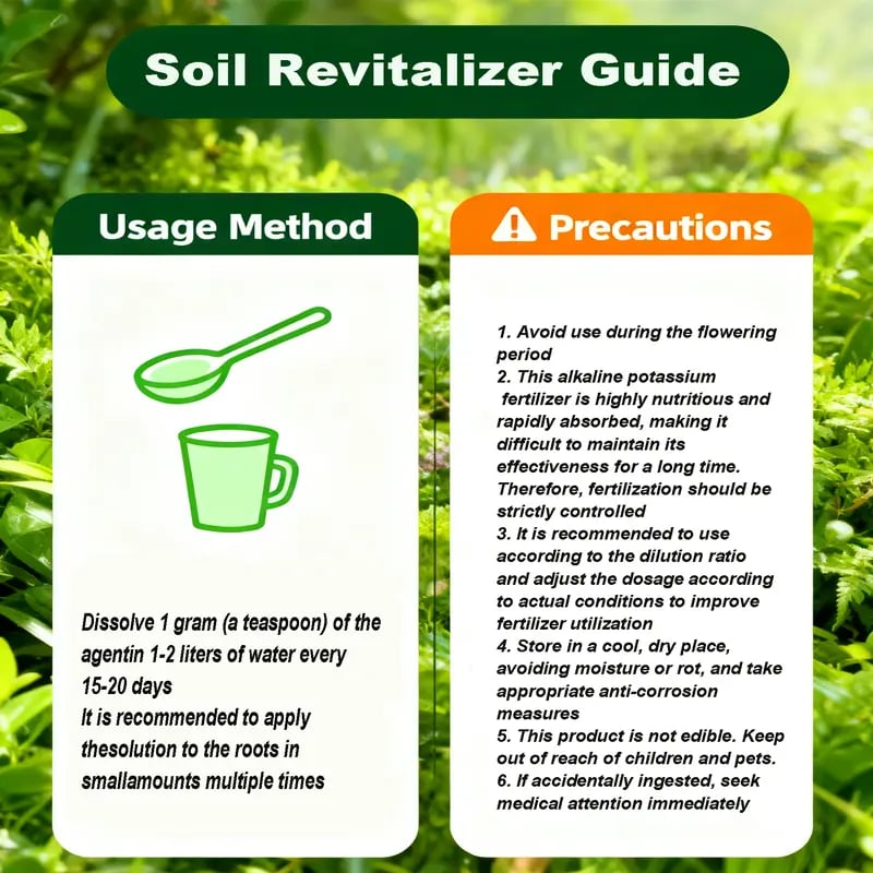 Soil Revitalizer , Concentrated Humic Acid Formula for Lawn & Garden Plant Food Enhancer Yields