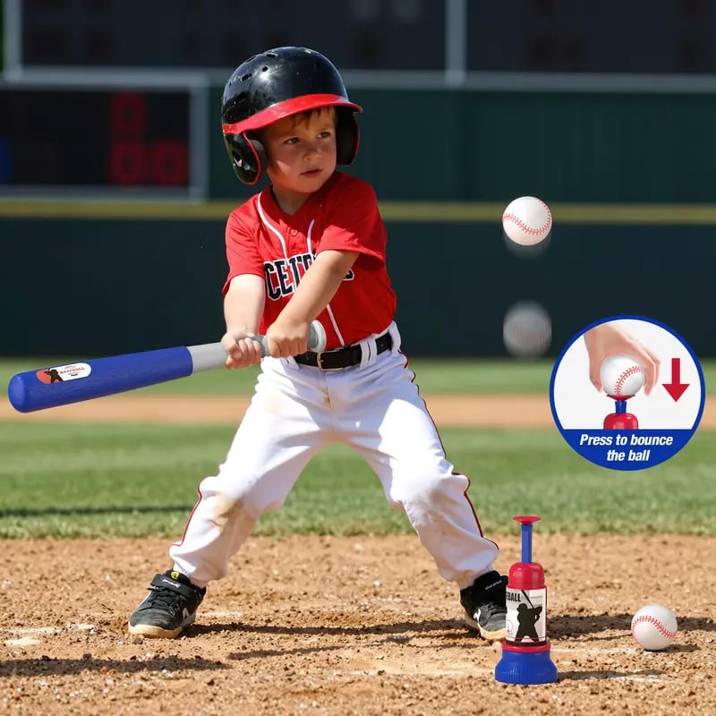 HYES 3-in-1 Baseball Set for Kids 3+ - Tee Ball Stand, Hanging Tee⚾
