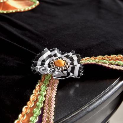 Katherine's Collection Mable Witch Tabletop Server with Harlequin Tablecloth