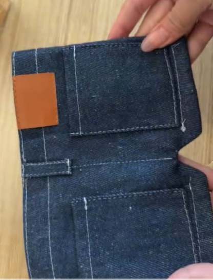 🏆Hot Sale⚡Mini Jeans Shaped Wallet - Denim Bifold Wallet for Men & Women