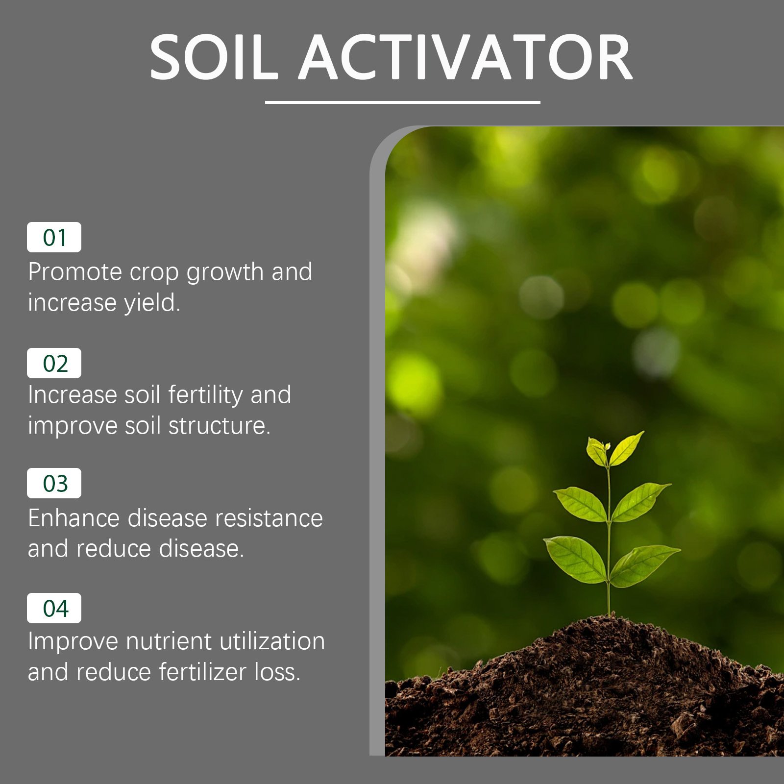 Soil Revitalizer , Concentrated Humic Acid Formula for Lawn & Garden Plant Food Enhancer Yields
