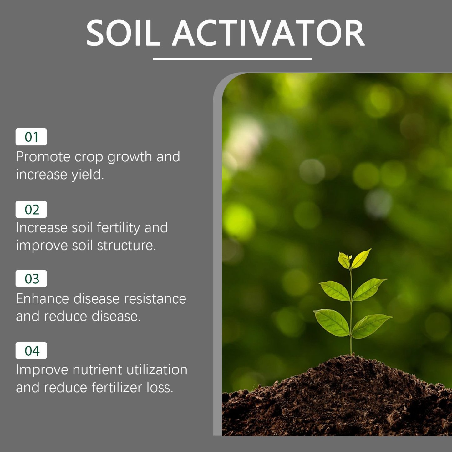 Soil Revitalizer , Concentrated Humic Acid Formula for Lawn & Garden Plant Food Enhancer Yields