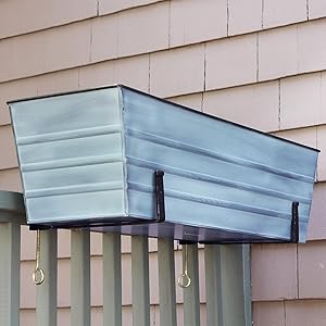 Achla Designs wrought iron railing handrail clamp brackets for window flower box planters