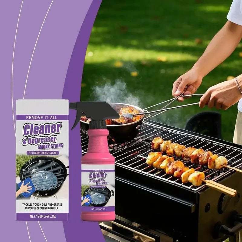 🔥120ML BBQ Non-toxic, Heavy Duty, No Residue Grill Cleaner Degreaser Spray