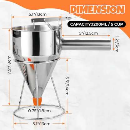 Pancake Batter Dispenser 20OZ/40 OZ | Funnel Cake Dispenser With Stand