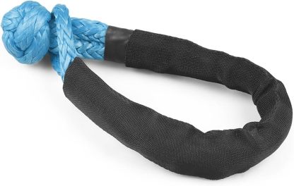 Winch Rope Synthetic Soft Shackle+Recovery Ring Set Rugged Shackles With Protective Sleeve 41000lbs