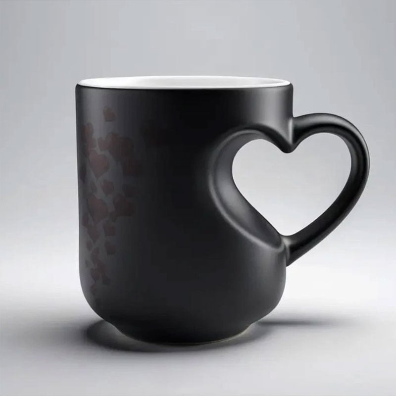 Heart-shaped Color-changing Ceramic Mug